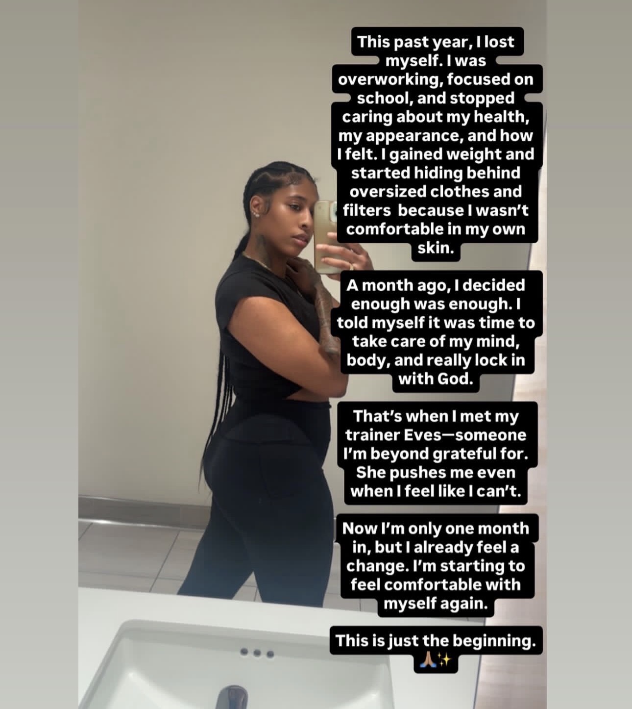 Client story about getting back to caring for her mind, body and faith